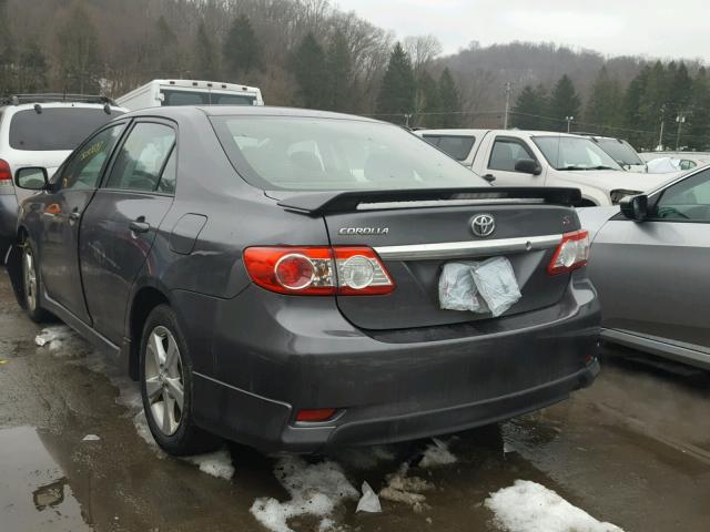 2T1BU4EE8CC844046 - 2012 TOYOTA COROLLA BA GRAY photo 3