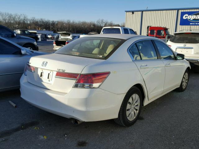 1HGCP2F30CA213388 - 2012 HONDA ACCORD LX WHITE photo 4