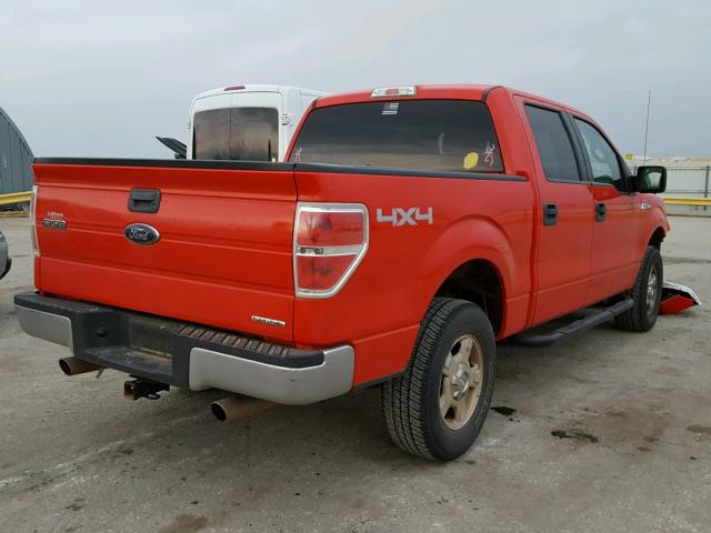 1FTFW1EF5DFB84107 - 2013 FORD F150 SUPER RED photo 4