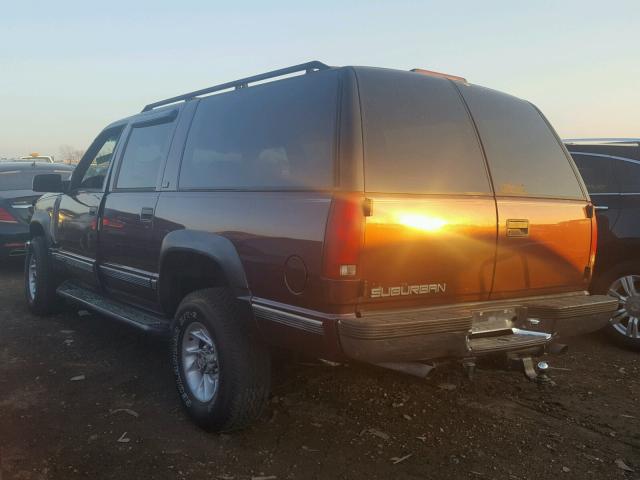 3GKGK26J0TG521728 - 1996 GMC SUBURBAN K MAROON photo 3