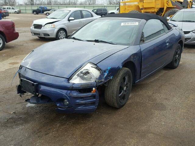 4A3AE45G83E108681 - 2003 MITSUBISHI ECLIPSE SP BLUE photo 2