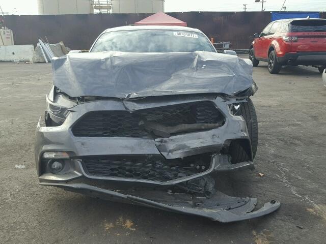 1FA6P8TH1F5408675 - 2015 FORD MUSTANG GRAY photo 9