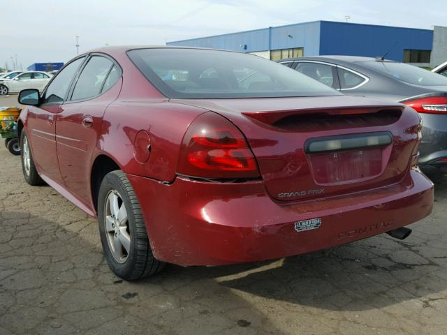 2G2WP552081103775 - 2008 PONTIAC GRAND PRIX Бордовый фото 3