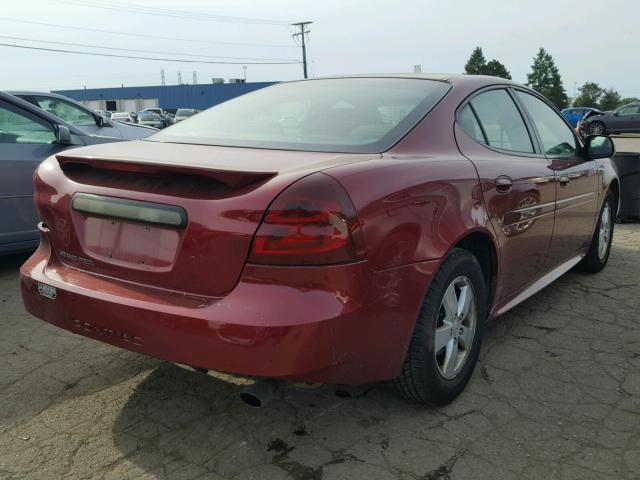 2G2WP552081103775 - 2008 PONTIAC GRAND PRIX Бордовый фото 4