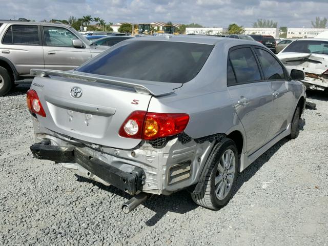 2T1BU4EE0AC379601 - 2010 TOYOTA COROLLA BA SILVER photo 4