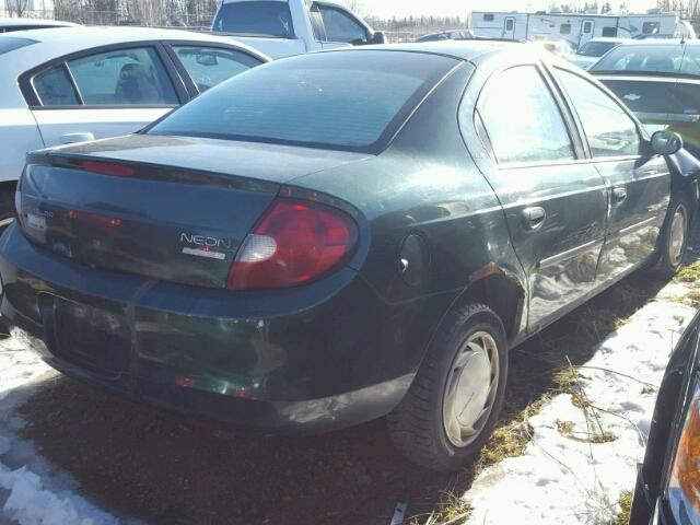 1C3ES46C9YD680045 - 2000 CHRYSLER NEON LE GREEN photo 4