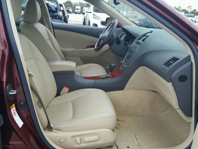 JTHBJ46G782170825 - 2008 LEXUS ES 350 BURGUNDY photo 5