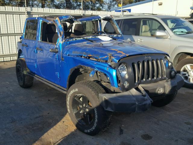 1C4BJWDG5GL134284 - 2016 JEEP WRANGLER U BLUE photo 1