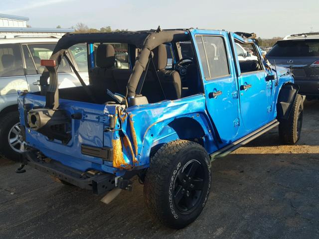 1C4BJWDG5GL134284 - 2016 JEEP WRANGLER U BLUE photo 4