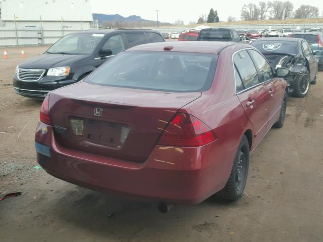 1HGCM56857A188693 - 2007 HONDA ACCORD EX RED photo 4