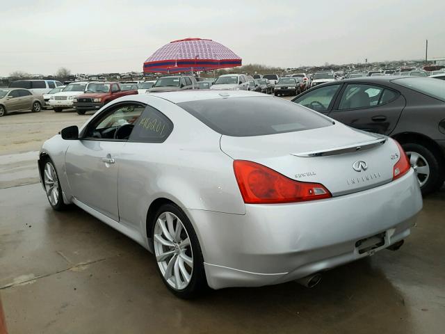 JNKCV64E88M109381 - 2008 INFINITI G37 BASE SILVER photo 3