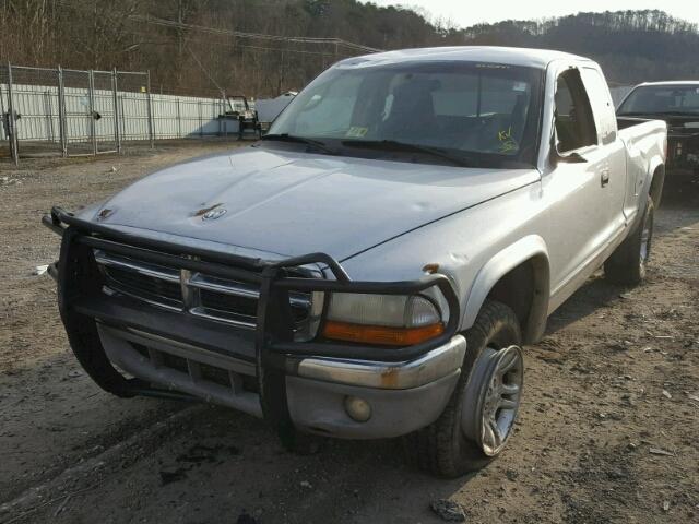 1D7HG42N34S552879 - 2004 DODGE DAKOTA SLT SILVER photo 2