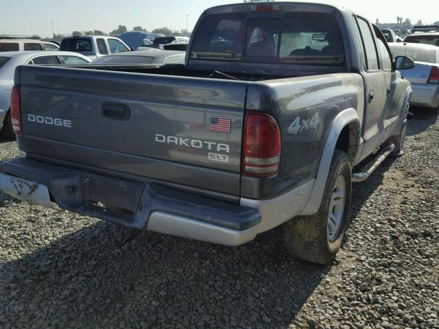 1D7HG48NX3S223618 - 2003 DODGE DAKOTA QUA GRAY photo 4