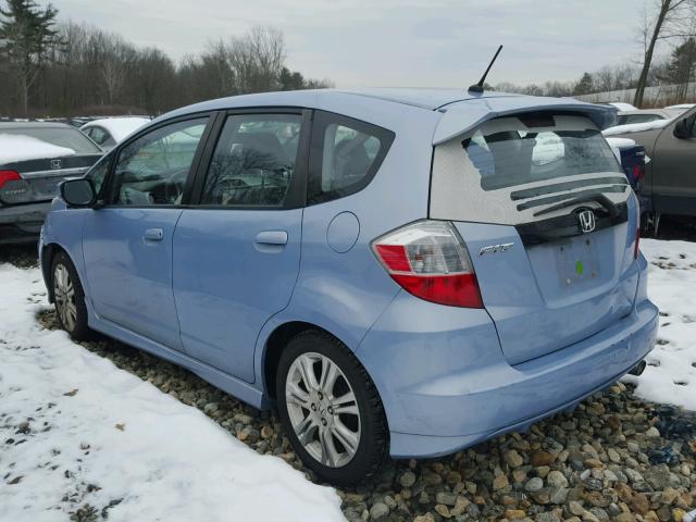 JHMGE8H41AC025462 - 2010 HONDA FIT SPORT BLUE photo 3