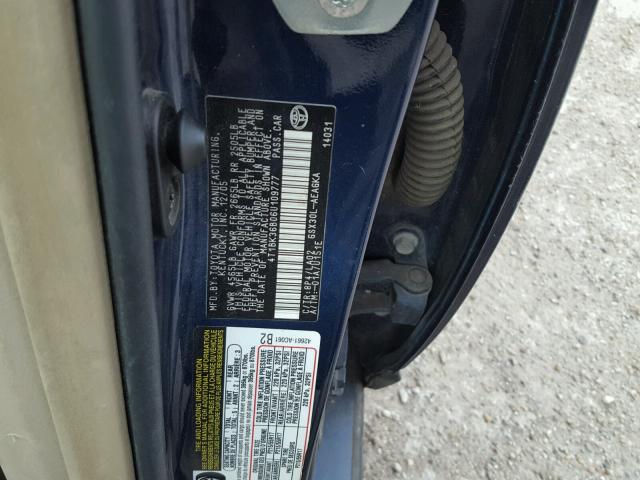 4T1BK36B06U109777 - 2006 TOYOTA AVALON XL BLUE photo 10