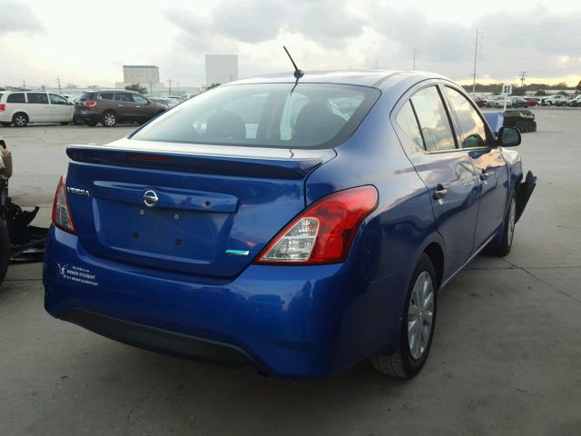 3N1CN7AP7FL915722 - 2015 NISSAN VERSA S BLUE photo 4