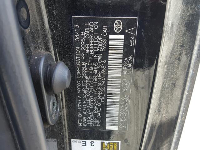 JTKJF5C79D3065516 - 2013 TOYOTA SCION TC 黑色 照片 10