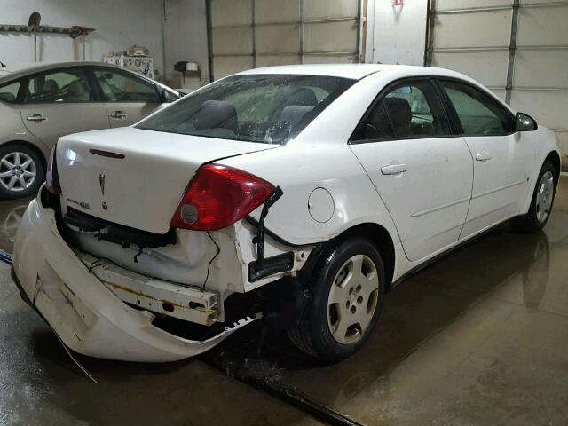 1G2ZF58B574252875 - 2007 PONTIAC G6 VALUE L WHITE photo 4