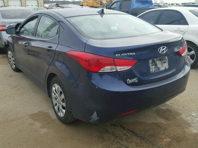 5NPDH4AE7BH026693 - 2011 HYUNDAI ELANTRA GL BLUE photo 3