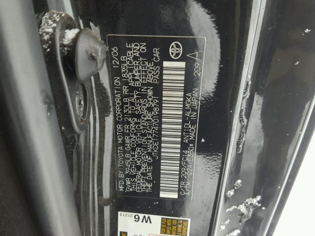 JTKDE177470198791 - 2007 TOYOTA SCION TC 黑色 照片 10