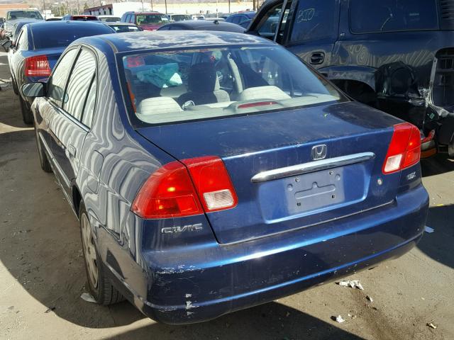 JHMES267X2S001419 - 2002 HONDA CIVIC EX Mavi foto 3