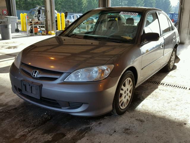 1HGES16924L014841 - 2004 HONDA CIVIC LX GRAY photo 2