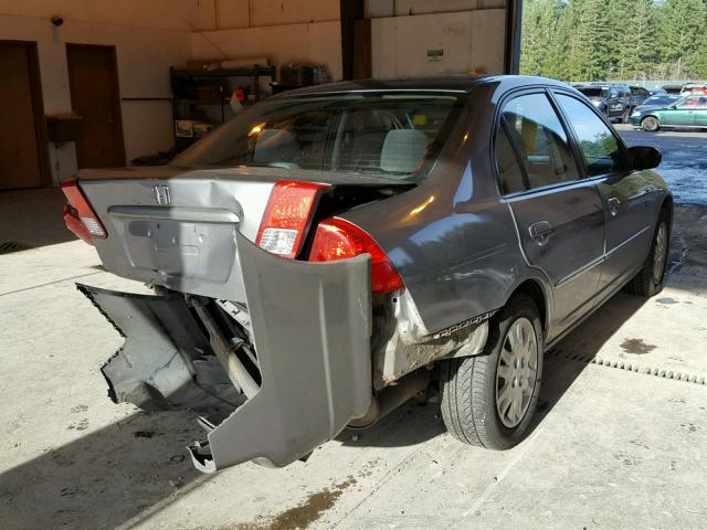 1HGES16924L014841 - 2004 HONDA CIVIC LX GRAY photo 4