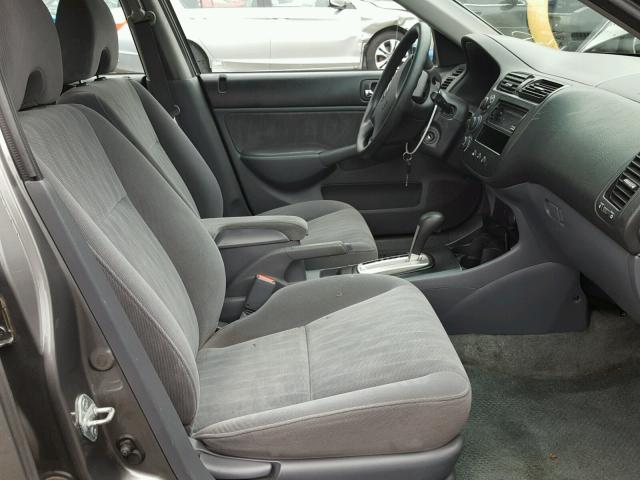 1HGES16924L014841 - 2004 HONDA CIVIC LX GRAY photo 5