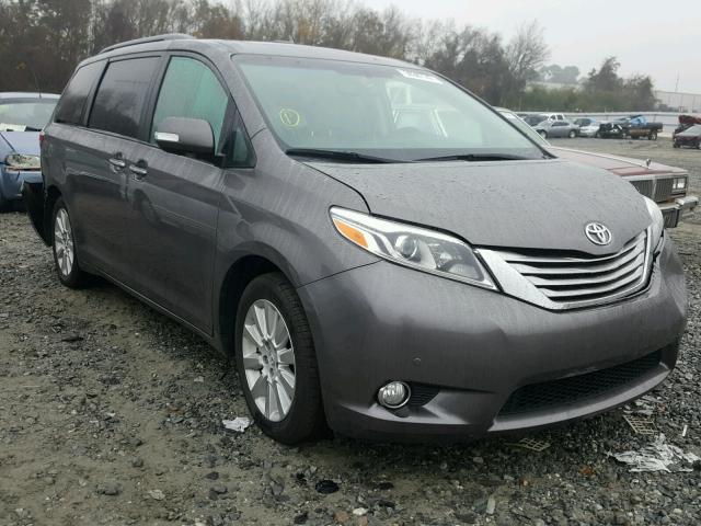 5TDYK3DC9GS741791 - 2016 TOYOTA SIENNA XLE GRAY photo 1