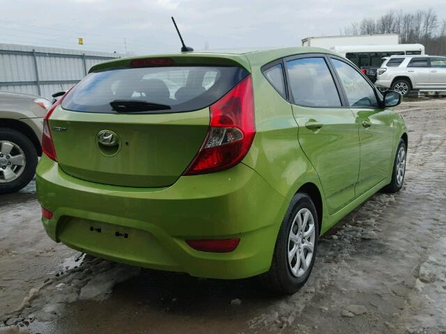 KMHCT5AE9EU186225 - 2014 HYUNDAI ACCENT GLS GREEN photo 4