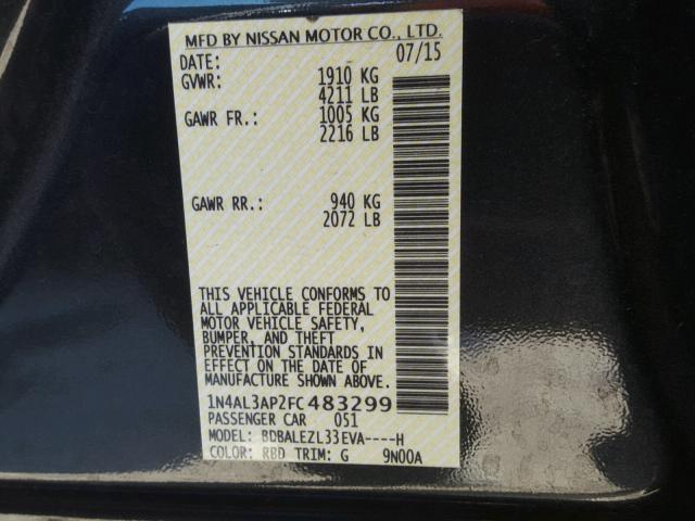 1N4AL3AP2FC483299 - 2015 NISSAN ALTIMA 2.5 GRAY photo 10