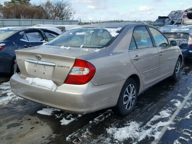 4T1BE32K13U660700 - 2003 TOYOTA CAMRY LE GOLD photo 4