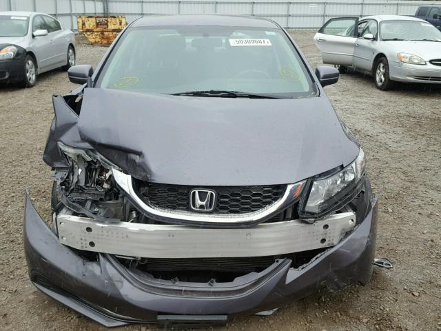 19XFB2F53EE041997 - 2014 HONDA CIVIC LX GRAY photo 9