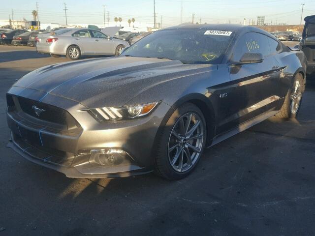 1FA6P8CF9H5213831 - 2017 FORD MUSTANG GT GRAY photo 2