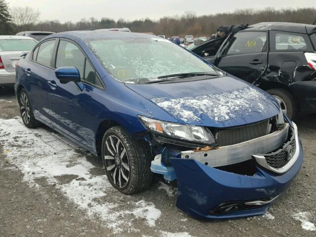 19XFB2F96EE242554 - 2014 HONDA CIVIC EXL أزرق صورة 1