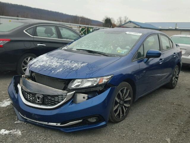 19XFB2F96EE242554 - 2014 HONDA CIVIC EXL أزرق صورة 2