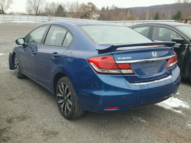 19XFB2F96EE242554 - 2014 HONDA CIVIC EXL BLUE photo 3