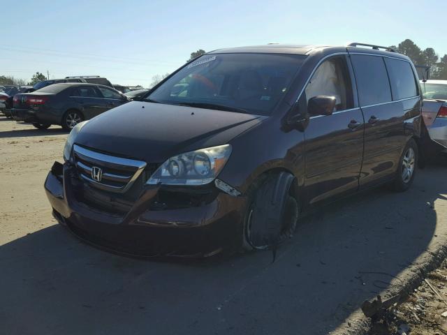 5FNRL386X7B418408 - 2007 HONDA ODYSSEY EX BURGUNDY photo 2