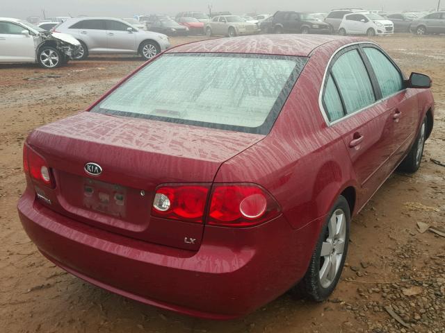 KNAGE123365076320 - 2006 KIA OPTIMA LX BURGUNDY photo 4