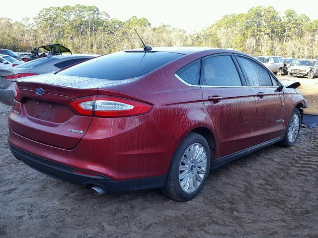 3FA6P0UU9ER304153 - 2014 FORD FUSION S H RED photo 4