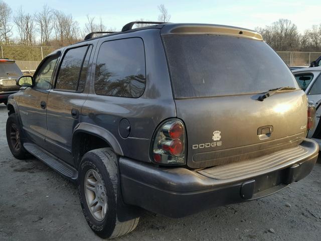 1B4HS28N31F612455 - 2001 DODGE DURANGO GRAY photo 3