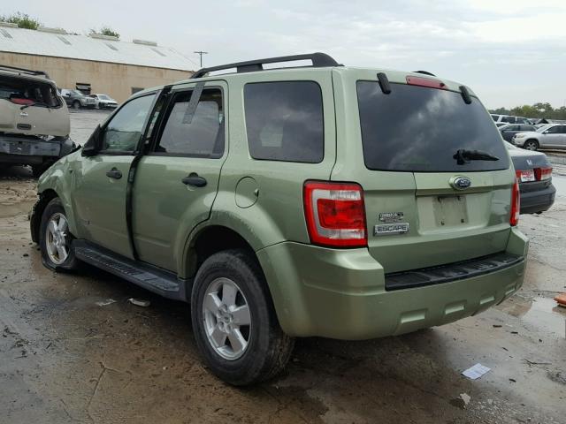 1FMCU03128KC06342 - 2008 FORD ESCAPE XLT GREEN photo 3