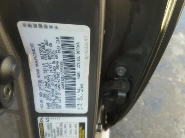 1NXBR32E97Z853391 - 2007 TOYOTA COROLLA CE GRAY photo 10