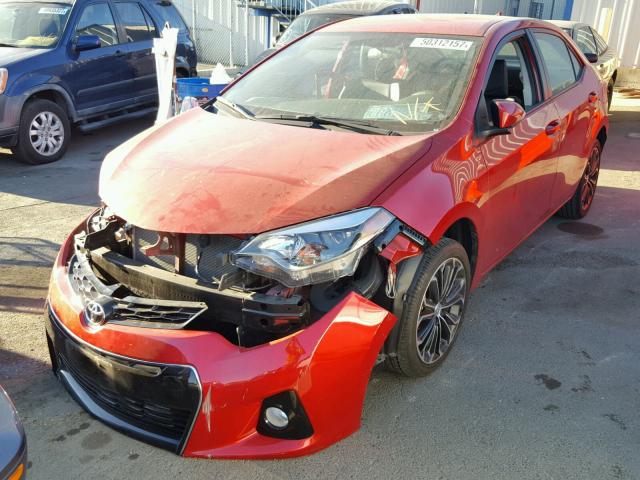 5YFBURHE3GP401141 - 2016 TOYOTA COROLLA L RED photo 2