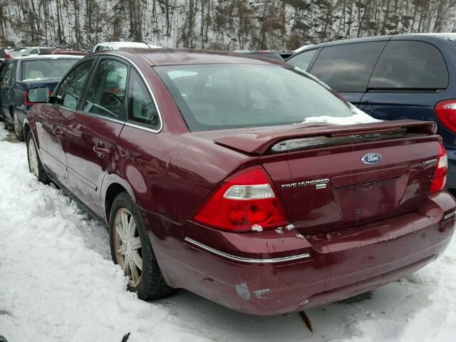 1FAHP28175G202037 - 2005 FORD FIVE HUNDR MAROON photo 3