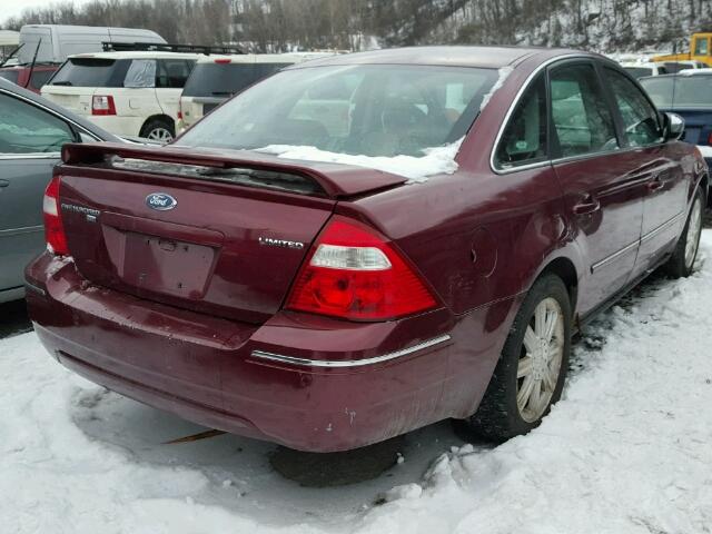 1FAHP28175G202037 - 2005 FORD FIVE HUNDR MAROON photo 4