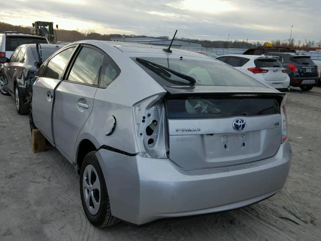 JTDKN3DU4E1786234 - 2014 TOYOTA PRIUS SILVER photo 3