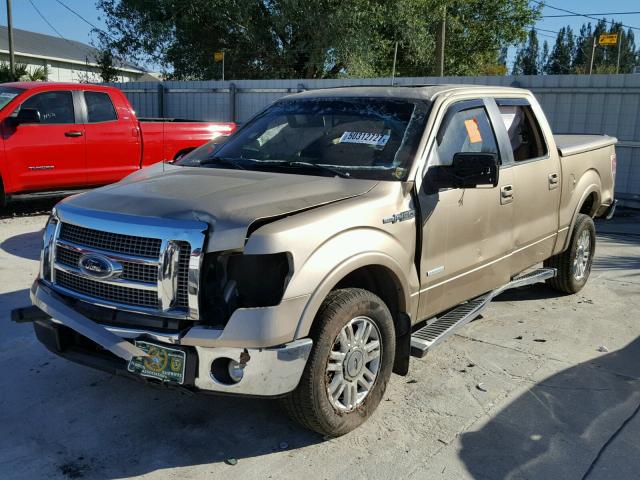 1FTFW1CT2CFC70823 - 2012 FORD F150 SUPER GOLD photo 2