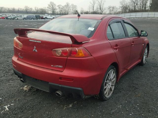 JA3AW86V08U048685 - 2008 MITSUBISHI LANCER EVO RED photo 4