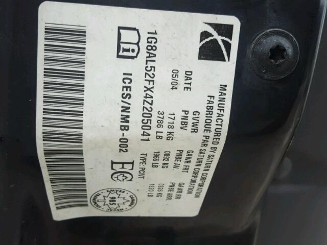 1G8AL52FX4Z205041 - 2004 SATURN ION LEVEL GRAY photo 10